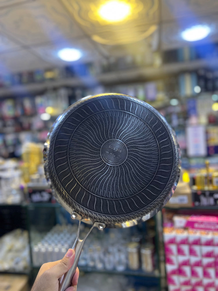 Laser Coated Honey comb 316 Stainless Steel Frying Pan