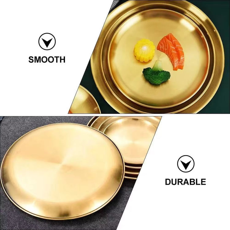 Stainless Steel Golden Round Plate