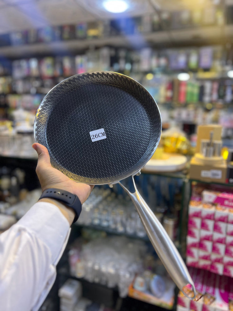 Laser Coated Honey comb 316 Stainless Steel Frying Pan