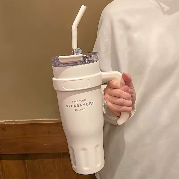 Sitarayuri 40OZ 1180ML Stainless Steel Tumbler With Steel Straw Spill Proof