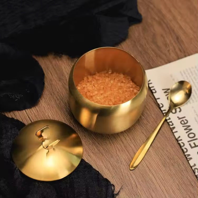 Custom Stainless Steel Gold Kitchen Spice Rack Organizer Metal Seasoning Box for Masala Dabba Spice Tin for Organising Spices