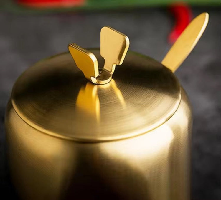 Custom Stainless Steel Gold Kitchen Spice Rack Organizer Metal Seasoning Box for Masala Dabba Spice Tin for Organising Spices