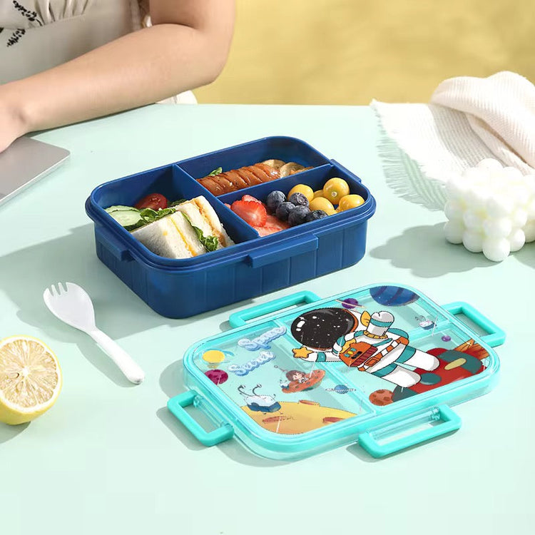 3 Compartments BPA Free 750ml Cartoon Character Lunch Box with Soup Bowl 2632