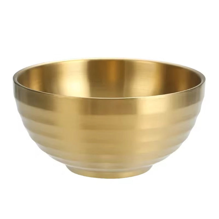 304 Stainless Steel Thicken Salad Rice Bowl Heat Insulation Serving Bowl 1Pc