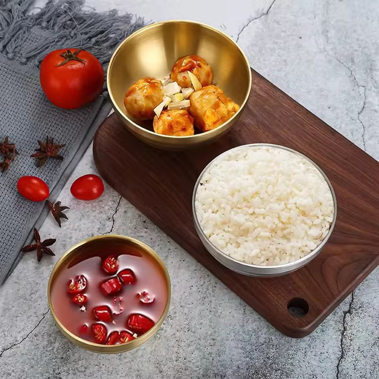 304 Stainless Steel Thicken Salad Rice Bowl Heat Insulation Serving Bowl 1Pc