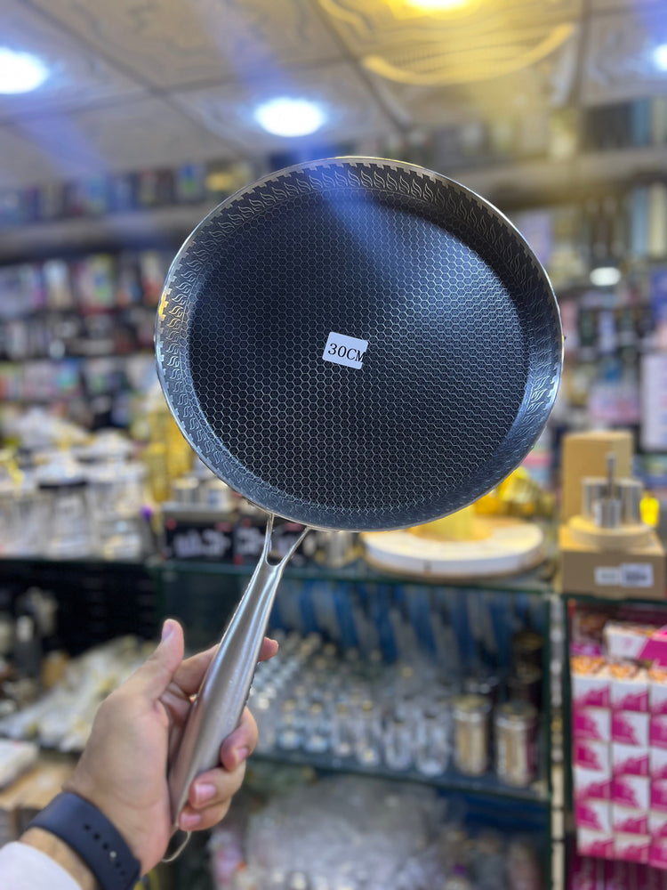 Laser Coated Honey comb 316 Stainless Steel Frying Pan