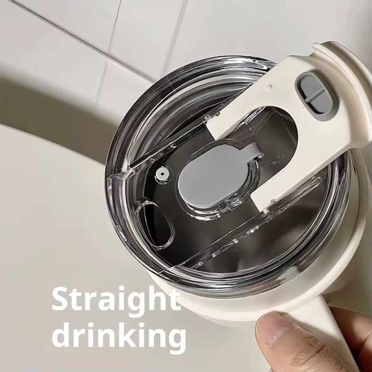 Sitarayuri 50OZ 1478ML Stainless Steel Tumbler With Steel Straw Spill Proof