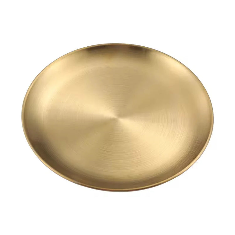 Stainless Steel Golden Round Plate