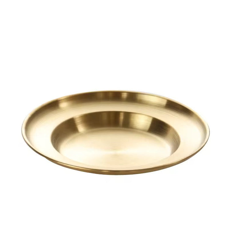 Golden Stainless Steel Kunefe Plate 1Pc
