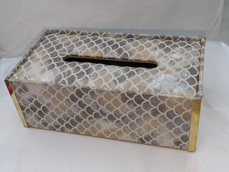 Leather tissue box