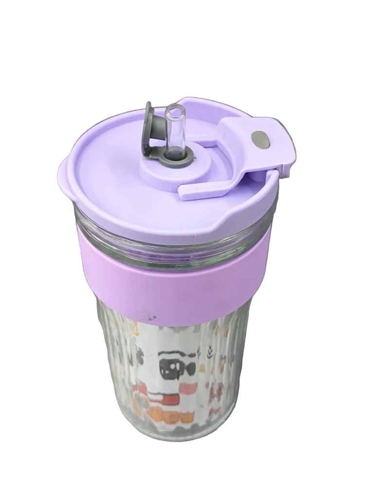 Sweet Glass Juice Mug with straw