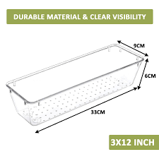 Multi-purpose Clear Shelf Organiser 30x7.5x5.5cm