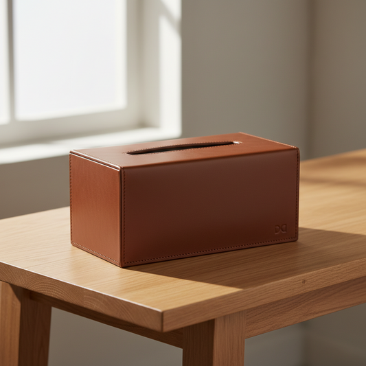 leather tissue box