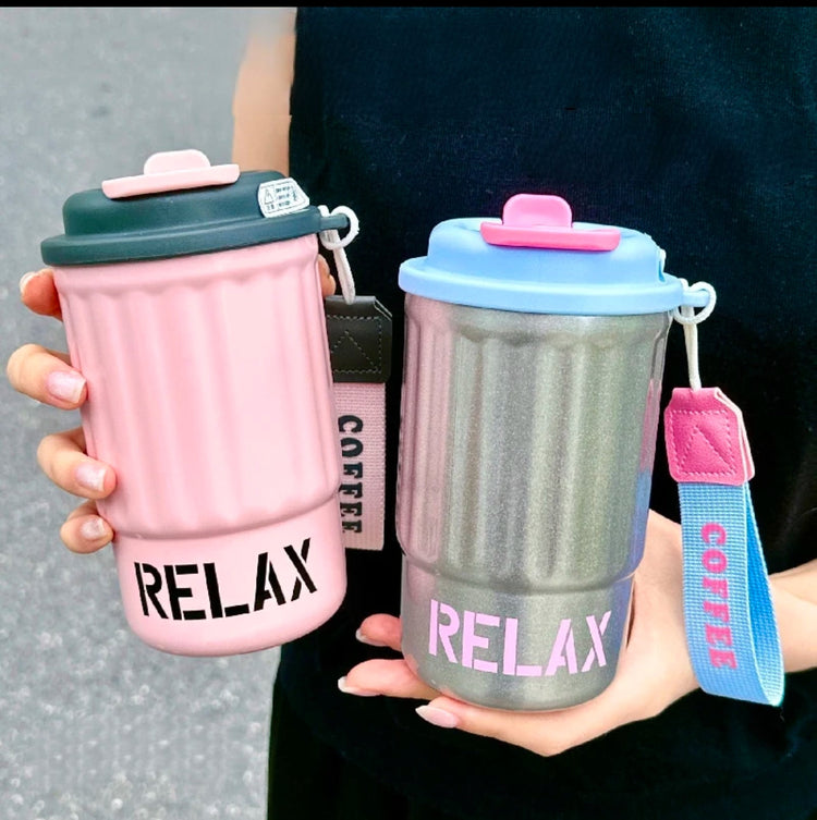 400ML DOUBLE DRINK COFFEE CUP 316 STAINLESS STEEL PORTABLE COFFEE MUG