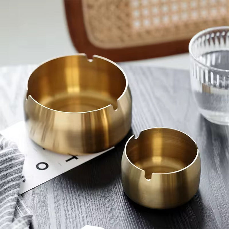 Windproof Stainless Steel Golden Ash Tray
