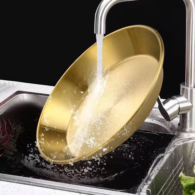 Stainless Steel Round Deep Golden Plate