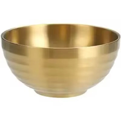 304 Stainless Steel Thicken Salad Rice Bowl Heat Insulation Serving Bowl 1Pc