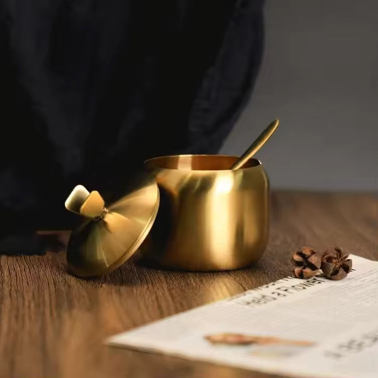 Custom Stainless Steel Gold Kitchen Spice Rack Organizer Metal Seasoning Box for Masala Dabba Spice Tin for Organising Spices