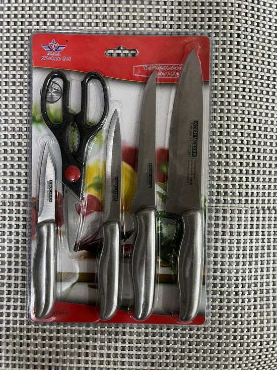 5 Pcs Stainless Steel Knife Set - TheBawarchiKhana