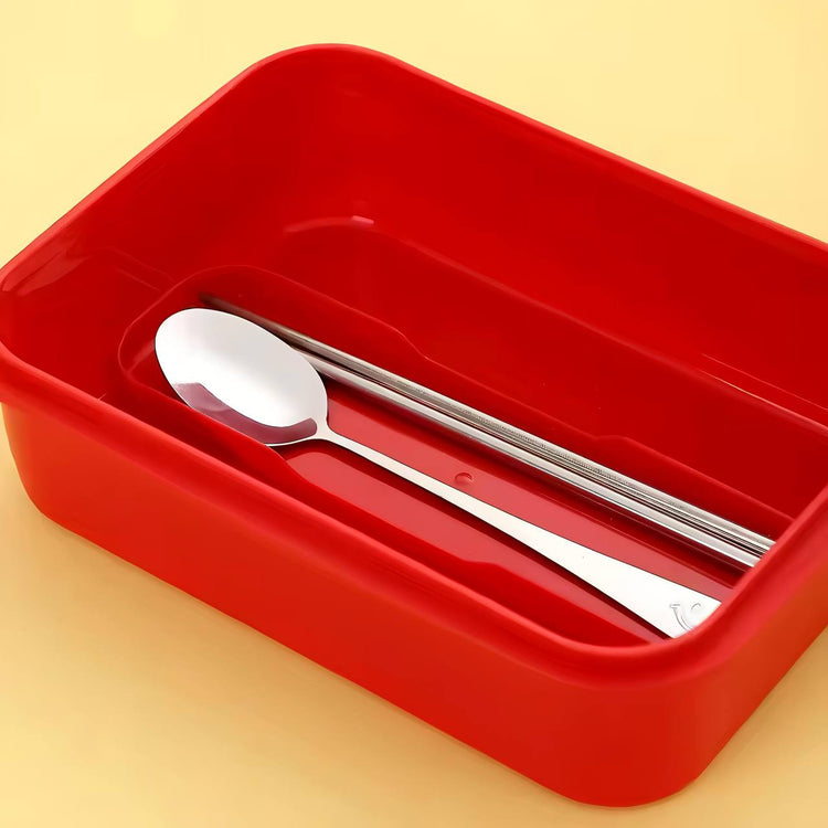 Back to School Stainless Steel 2 Compartments Leak Proof 700ml Lunch Box LX-7155