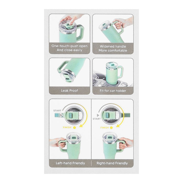 TYESO LARGE VACUUM INSULATED COFFEE CUP 900ML PINK STAINLESS STEEL THERMAL FLASK TUMBLER WATER BOTTLE ICE COOL CAR CUP