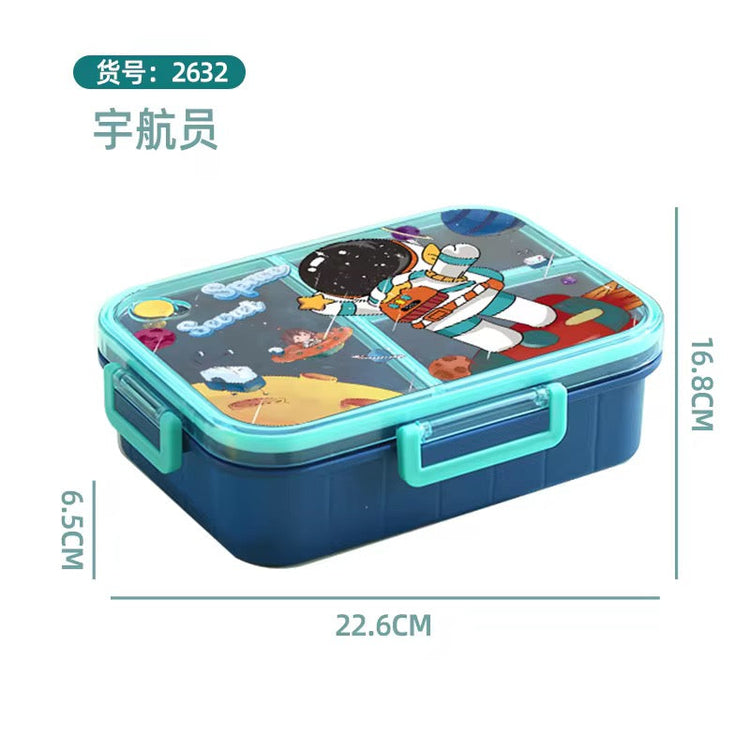 3 Compartments BPA Free 750ml Cartoon Character Lunch Box with Soup Bowl 2632