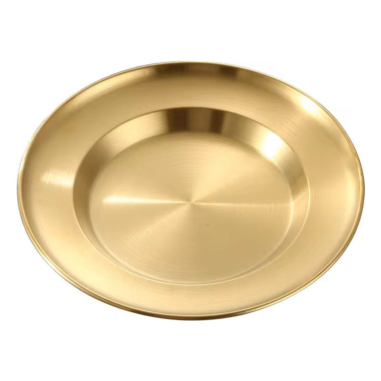 Golden Stainless Steel Kunefe Plate 1Pc