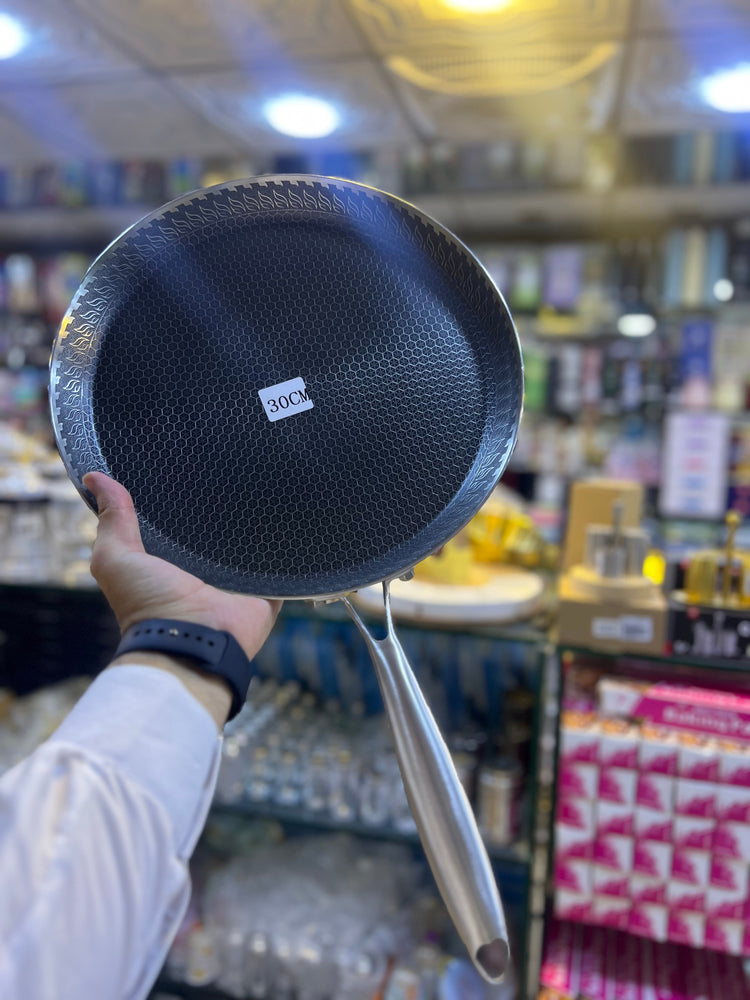 Laser Coated Honey comb 316 Stainless Steel Frying Pan