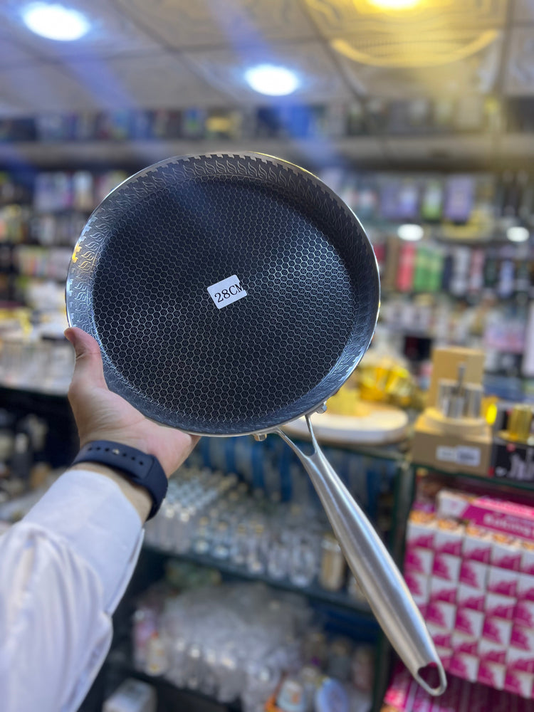 Laser Coated Honey comb 316 Stainless Steel Frying Pan