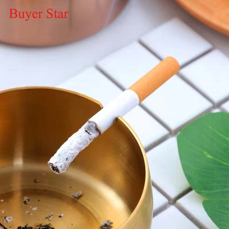 Windproof Stainless Steel Golden Ash Tray