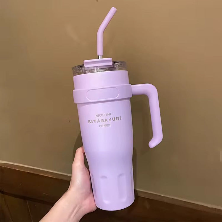 Sitarayuri 40OZ 1180ML Stainless Steel Tumbler With Steel Straw Spill Proof