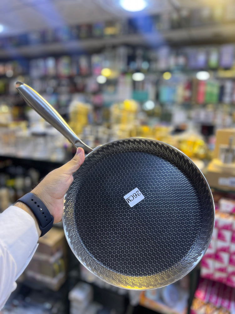 Laser Coated Honey comb 316 Stainless Steel Frying Pan