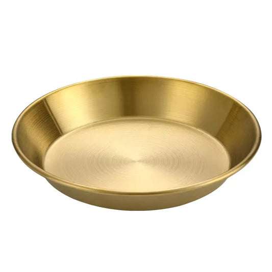 Stainless Steel Round Deep Golden Plate (Sold)