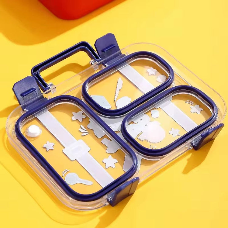 Back to School Stainless Steel 3 Compartments Leak Proof 850ml Lunch Box LX-7157