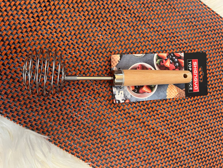 Shengya Top Choice Stainless Steel Egg Beater Whisk With Wooden Handle 1135
