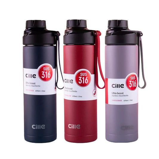 CILLE 670ML Double Walled Hot and Cold Bottle
