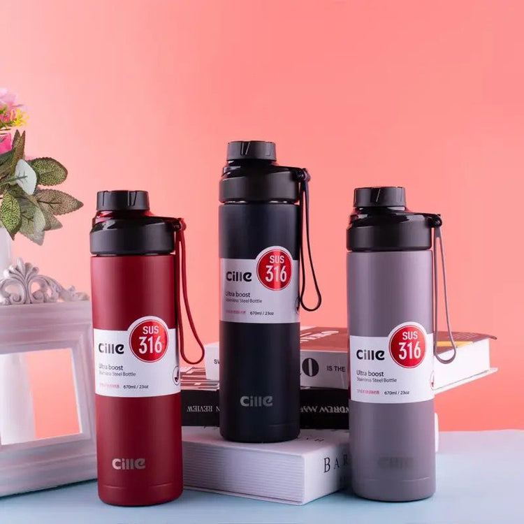 CILLE 670ML Double Walled Hot and Cold Bottle